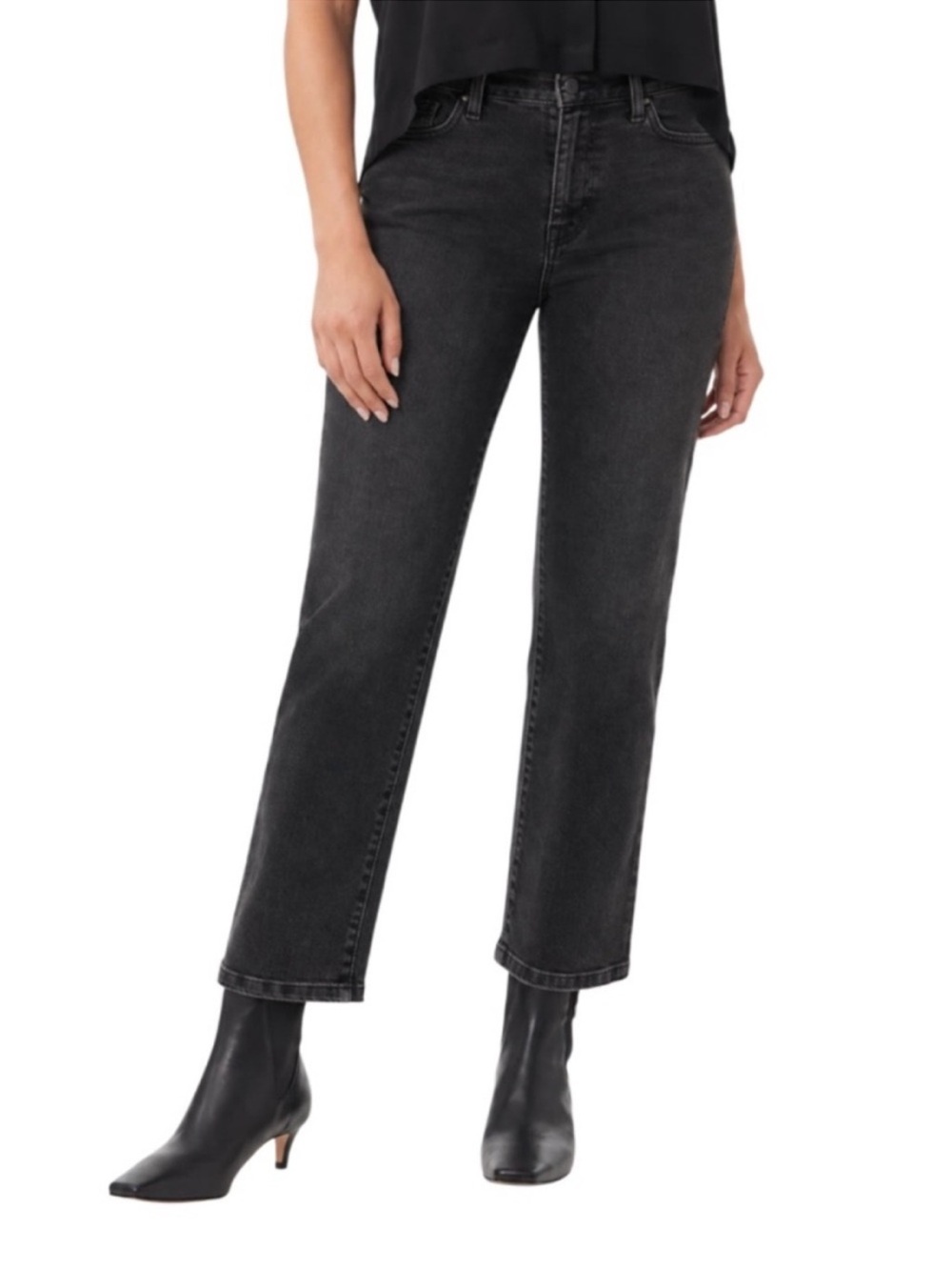 Kensie straight leg jeans with stretch black size 4